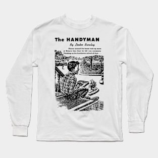 The Handyman Retro Vintage Black and White Long Sleeve T-Shirt